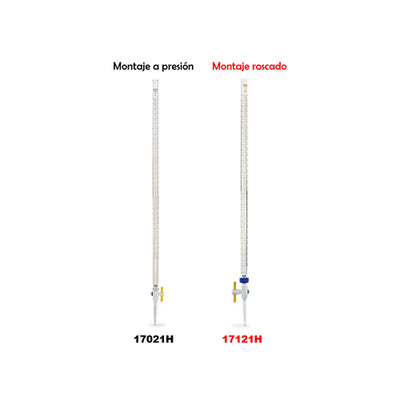 10855. BURETA DE VIDRIO 50ML CLASE B C/LLAVE DE TEFLON DESARMABLE - KIMAX