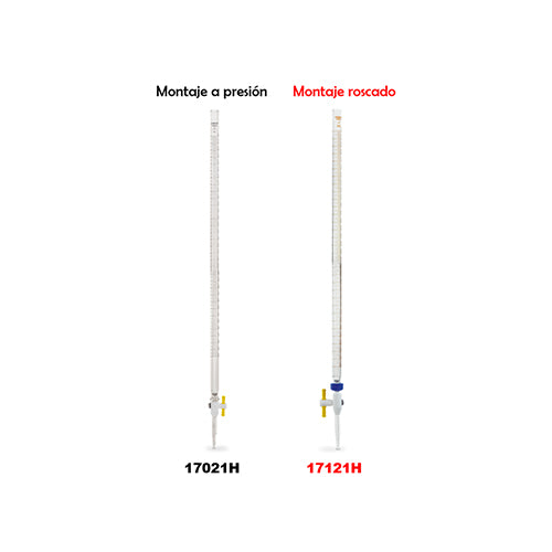 10855. BURETA DE VIDRIO 50ML CLASE B C/LLAVE DE TEFLON DESARMABLE - KIMAX