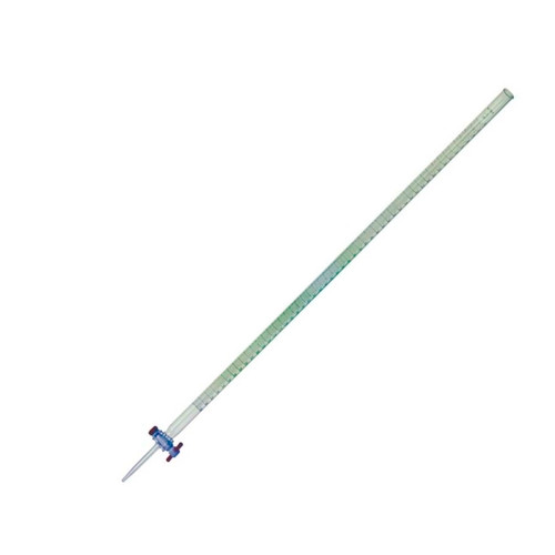 19726. BURETA DE VIDRIO 10ML CLASE B C/LLAVE DE TEFLON RECTA - KIMAX