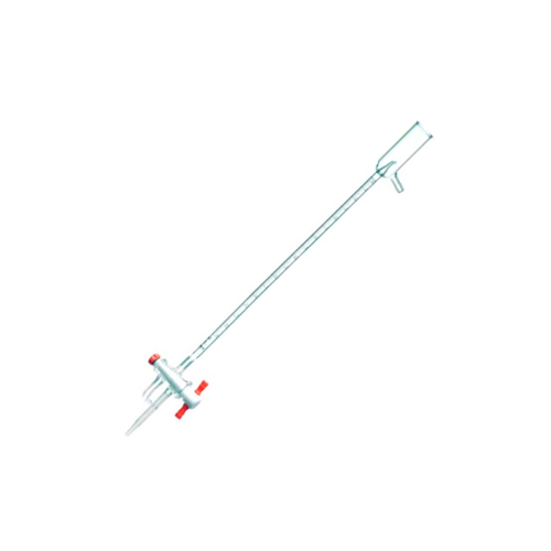 18068. BURETA DE VIDRIO 100ML CLASE B 3 VIAS AUTOMATICA C/LLAVE DE TEFLON - KIMAX