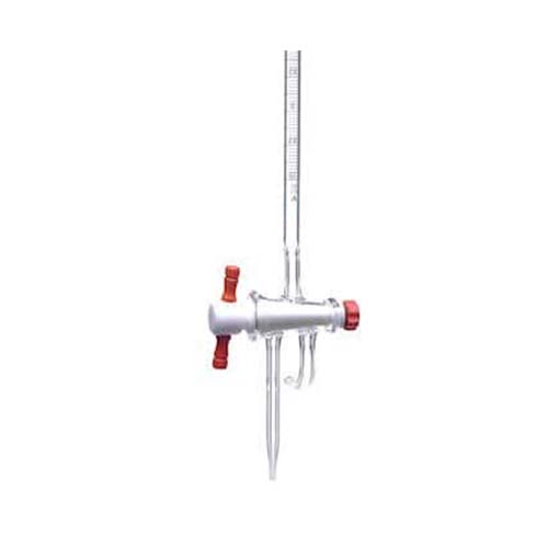 12720.BURETA DE VIDRIO 50ML CLASE A ZERO, 3 VIAS AUTOMATICA SERIALIZADA/CERTIFICADA C/LLAVE DE TEFLON - KIMAX