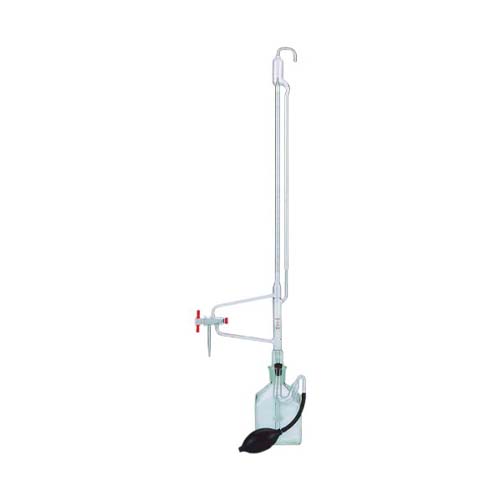 12722.BURETA DE VIDRIO 10ML CLASE A 3 VIAS AUTOMATICA SERIALIZADA/CERTIFICADA C/LLAVE DE TEFLON Y BOTELLA RECEPTORA - KIMAX