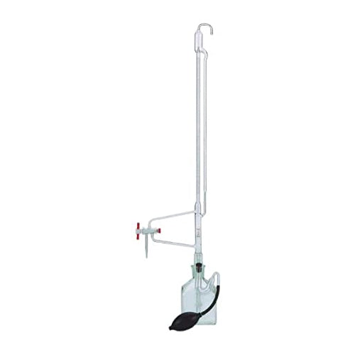 4898. BURETA DE VIDRIO "A" AUTOMATICA TRES VIAS C/BOTELLA RECEPTORA SERIALIZADA Y CERTIFICADA 50ML - KIMAX