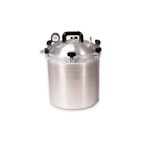 10506. AUTOCLAVE (ESTERILIZADOR) DE ALUMINIO 24LT C/CANASTILLA Y MANOMETRO PORTATIL P/GAS - ALL AMERICAN