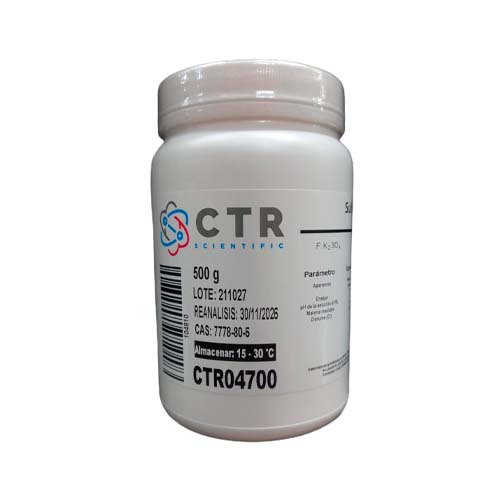 20210. SULFATO DE POTASIO RA PLASTICO 500GR - CTR