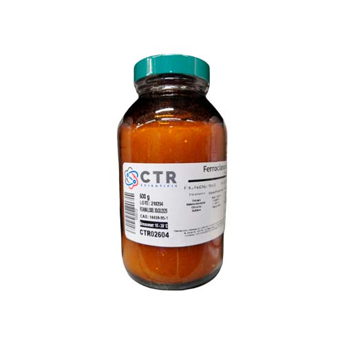 20136. FERROCIANURO DE POTASIO TRIHIDRATADO RA VIDRIO AMBAR 500GR - CTR