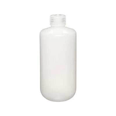 13645. FRASCO DE POLIETILENO ALTA DENSIDAD 1LT TRANSPARENTE TIPO BOSTON BOCA ANGOSTA C/TAPA DE POLIPROPILENO, NO ESTERIL PAQUETE C/2 PIEZAS - NALGENE