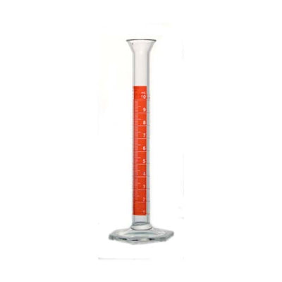 21307. PROBETA (MEDIDA CILINDRICA) DE VIDRIO 10ML CLASE B LINEA ROJA - KIMAX