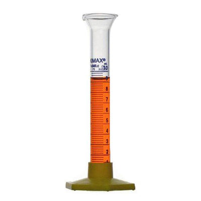 2011. PROBETA (MEDIDA CILINDRICA) DE VIDRIO 10ML ESCOLAR BASE DE PLASTICO KIMAX