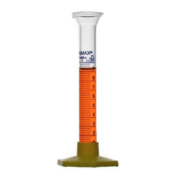 2011. PROBETA (MEDIDA CILINDRICA) DE VIDRIO 10ML ESCOLAR BASE DE PLASTICO KIMAX