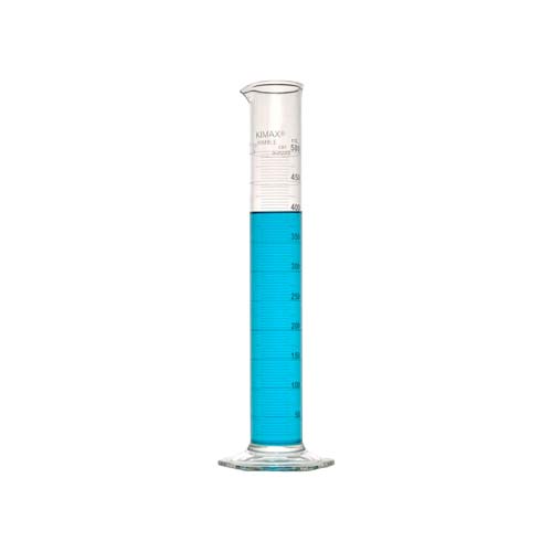 14212. PROBETA (MEDIDA CILINDRICA) DE VIDRIO 500ML ESCOLAR ESCALA METRICA BLANCA, BASE HEXAGONAL - KIMAX