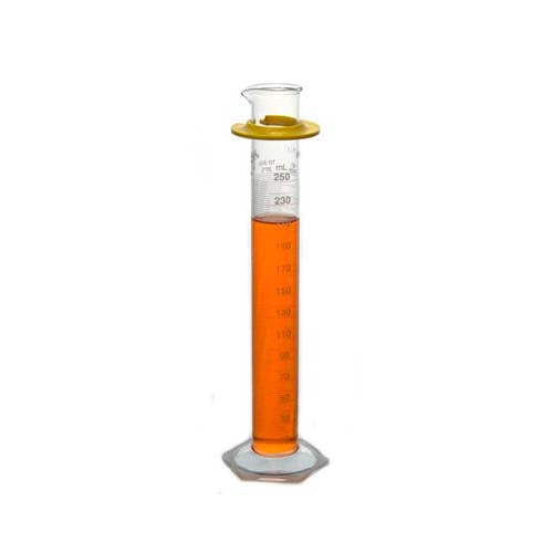 21311. PROBETA (MEDIDA CILINDRICA) DE VIDRIO 250ML ESCALA METRICA BLANCA, BASE HEXAGONAL - KIMAX