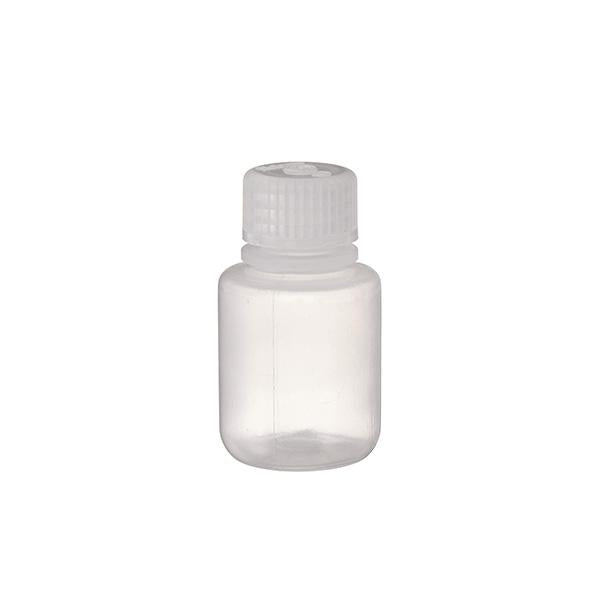 1603. FRASCO POLIPROPILENO 30ML TIPO BOSTON, BOCA ANGOSTA C/TAPON DE ROSCA PP, TRANSPARENTE, NO ESTERIL PAQUETE C/5 PIEZAS NALGENE