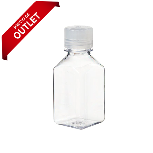 3383. FRASCO POLICARBONATO 250ML TRANSPARENTE CUADRADO BOCA ANGOSTA C/2 - NALGENE