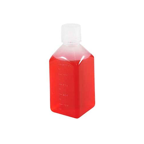 12244. FRASCO POLIPROPILENO 500ML CUADRADO GRADUADO BOCA ANGOSTA PAQUETE C/2 PIEZAS NALGENE