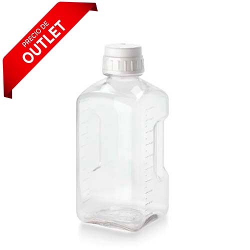 14074. FRASCO PETG 500ML TRANSPARENTE CUADRADO ESTERIL C/TAPON DE ROSCA HDPE - NALGENE