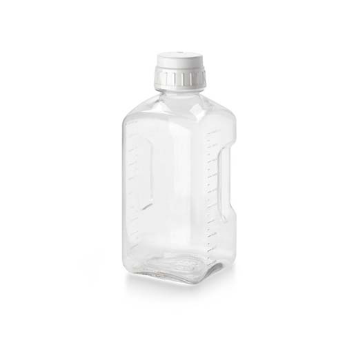 14073. FRASCO PETG 2LT TRANSPARENTE CUADRADO ESTERIL C/TAPON DE ROSCA HDPE - NALGENE