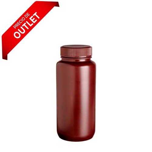 17379. FRASCO POLIETILENO ALTA DENSIDAD 500ML AMBAR BOCA ANCHA PAQUETE C/1 PIEZAS - WHEATON