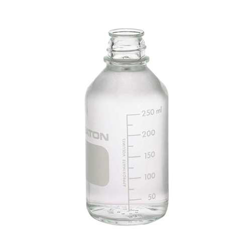 4285. FRASCO VIDRIO CLARO 250ML BOCA ANGOSTA GRADUADO C/2 - WHEATON