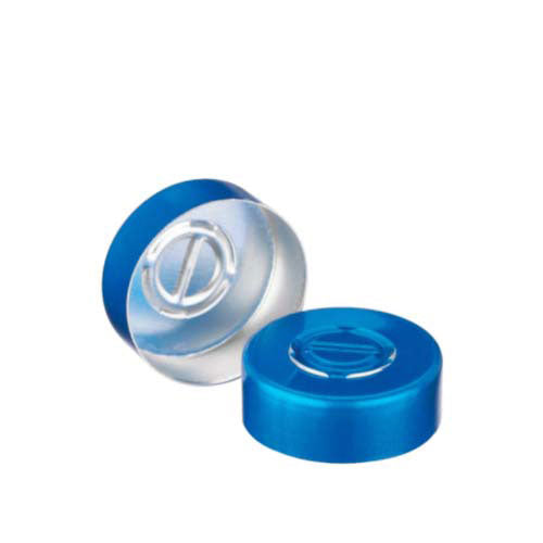 17567. SELLO DE ALUMINIO 20MM COLOR AZUL SIN SEPTA P/VIAL DE 10ML PAQUETE C/100 PIEZAS -  WHEATON