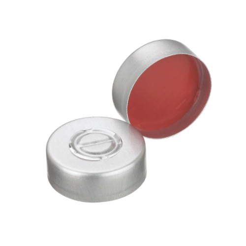 17568. SELLO DE ALUMINIO 20MM COLOR NATURA C/SEPTA PTFE ROJA CAJA C/1000 PIEZAS - WHEATON