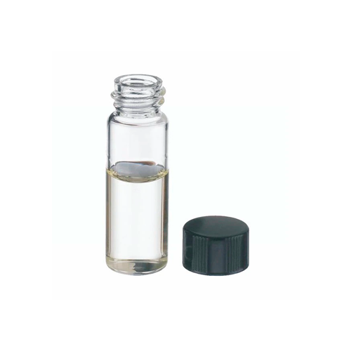 17741. VIAL VIDRIO CLARO 4ML, 15X48MM C/TAPON FENOLICO NEGRO P/MUESTRAS ORGANICAS CAJA C/200 PIEZAS - WHEATON