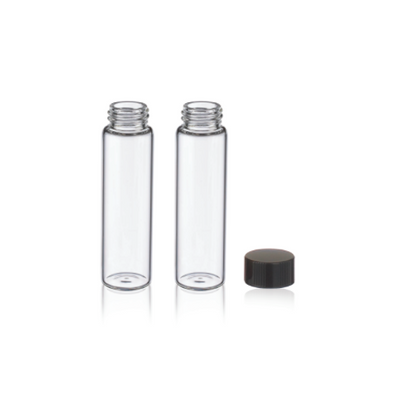 17702. VIAL VIDRIO CLARO 12ML, 19X68MM C/TAPON FENOLICO NEGRO P/MUESTRAS ORGANICAS CAJA C/200 PIEZAS - WHEATON