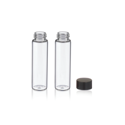 17702. VIAL VIDRIO CLARO 12ML, 19X68MM C/TAPON FENOLICO NEGRO P/MUESTRAS ORGANICAS CAJA C/200 PIEZAS - WHEATON