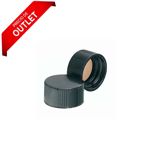 17619. TAPON FENOLICO NEGRO 18-400 C/REVESTIMIENTO DE  TEFLON CAJA C/100 PIEZAS - WHEATON