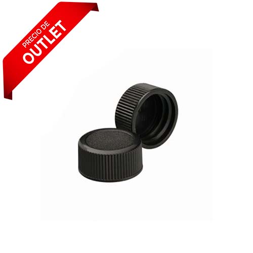 17622. TAPON FENOLICO NEGRO 24-400 C/REVESTIMIENTO DE TEFLON CAJA C/100 PIEZAS - WHEATON