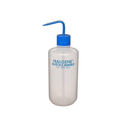 1475. PIZETA (FRASCO LAVADOR) 1LT BOCA ANGOSTA SALIDA SUPERIOR C/TAPA AZUL, AUTOCLAVABLE, PPCO - NALGENE