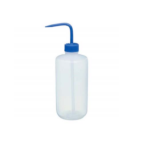 13733.  PIZETA (FRASCO LAVADOR) 500ML BOCA ANGOSTA SALIDA SUPERIOR C/TAPA AZUL PAQUETE C/2 PIEZAS NALGENE