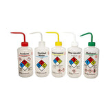 1466. PIZETA (FRASCO LAVADOR) 500ML SURTIDO, BOCA ANGOSTA SALIDA SUPERIOR C/TAPA COLORES SURTIDOS, LDPE PAQUETE C/5 PIEZAS NALGENE