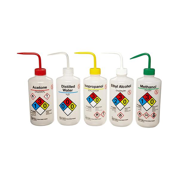 1466. PIZETA (FRASCO LAVADOR) 500ML SURTIDO, BOCA ANGOSTA SALIDA SUPERIOR C/TAPA COLORES SURTIDOS, LDPE PAQUETE C/5 PIEZAS NALGENE