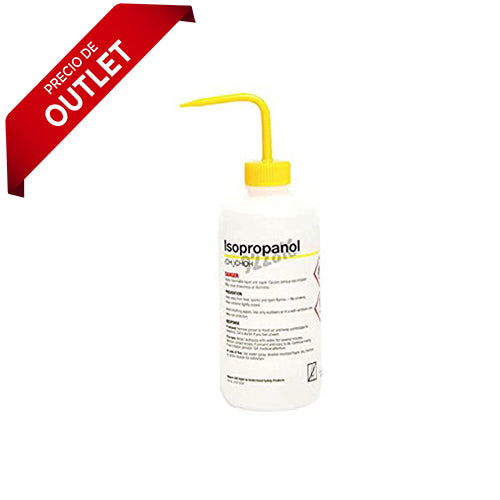 3354. PIZETA (FRASCO LAVADOR) 500ML ISOPROPANOL, BOCA ANGOSTA SALIDA SUPERIOR C/TAPA NATURAL, ETIQUETA GHS, LDPE PAQUETE C/2 PIEZAS - NALGENE