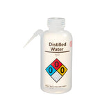 11762. PIZETA (FRASCO LAVADOR) 500ML AGUA DESTILADA, BOCA ANGOSTA SALIDA LATERAL C/TAPA NATURAL, ETIQUETA GHS, LDPE - NALGENE