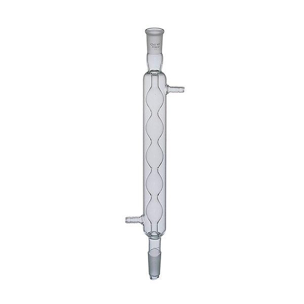 1105. CONDENSADOR DE VIDRIO ALLIHN DE BULBOS 200MM JUNTA HEMBRA/MACHO 19/38 - PYREX