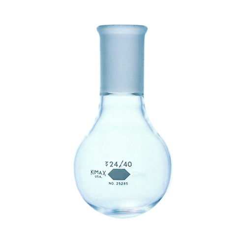 10871. MATRAZ DE EBULLICION DE VIDRIO 250ML FORMA REDONDA UNION ESMERILADA 24/40 - KIMAX