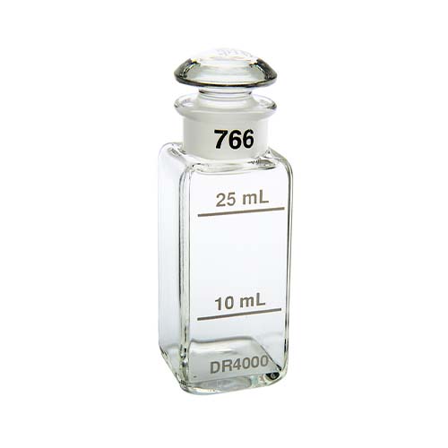 22404. CELDA DE VIDRIO 10/25ML, 1PULG, CUADRADA C/TAPA HACH