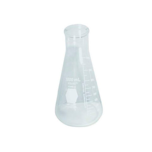 11569.MATRAZ ERLENMEYER DE VIDRIO 1LT BOCA ANCHA GRADUADO  - KIMAX