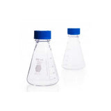 50372. MATRAZ ERLENMEYER DE VIDRIO 250ML BOCA ANCHA C/TAPON DE ROSCA AZUL GL45 - KIMAX