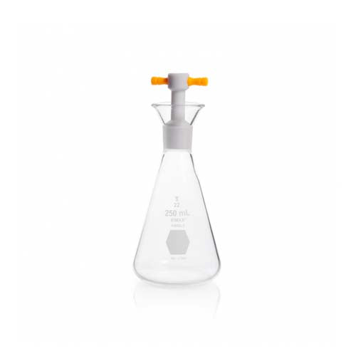 21312. MATRAZ DE VIDRIO P/DETERMINACION DE YODO C/TAPON TEFLON 250ML - KIMAX