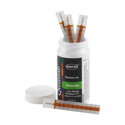 54964. TIRAS DE CONTROL QUANTAB P/CLORURO RANGO BAJO 30-600MG/L P/40 PRUEBAS HACH