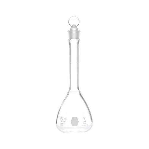 18076. MATRAZ VOLUMETRICO DE VIDRIO 2ML CLASE A C/TAPON DE VIDRIO - KIMAX