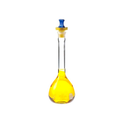 18069. MATRAZ VOLUMETRICO DE VIDRIO 50ML CLASE A C/TAPON DE POLIETILENO - KIMAX