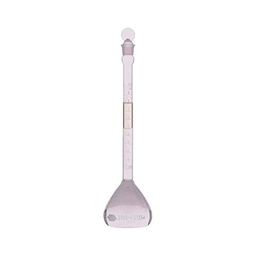 10892. MATRAZ VOLUMETRICO DE VIDRIO 110ML TIPO CASSIA C/ TAPON VIDRIO - KIMAX