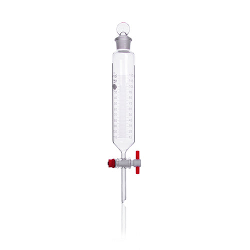 11583.EMBUDO DE SEPARACION CILINDRICO TAPON VIDRIO LLAVE PTFE GRADUADO 500ML - KIMAX