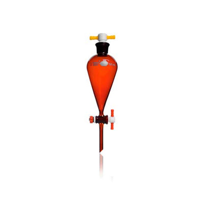 21317. EMBUDO DE SEPARACION DE VIDRIO 125ML FORMA PERA RAY-SORB TAPON Y LLAVE DE TEFLON - KIMAX