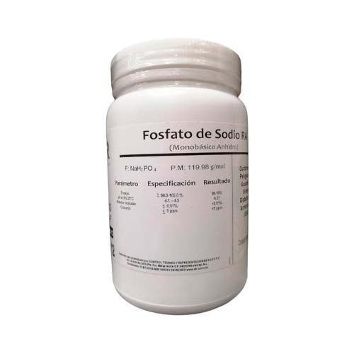 20143. FOSFATO DE SODIO MONOBASICO ANHIDRO RA PLASTICO 500GR - CTR