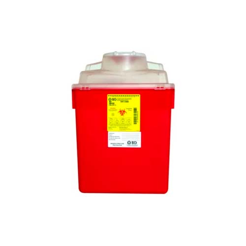 20262. CONTENEDOR DE PUNZOCORTANTES 1.4LT COLOR ROJO DE POLIPROPILENO - BD SHARPS COLL